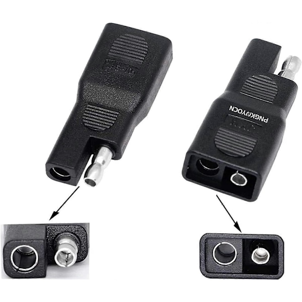 SAE Polaritetsomvandlare, SAE Hane till SAE Hona Snabbkopplings Solar Förlängningskontakt för Fordon, Solpanelbatteri (2-pack) (LGL)