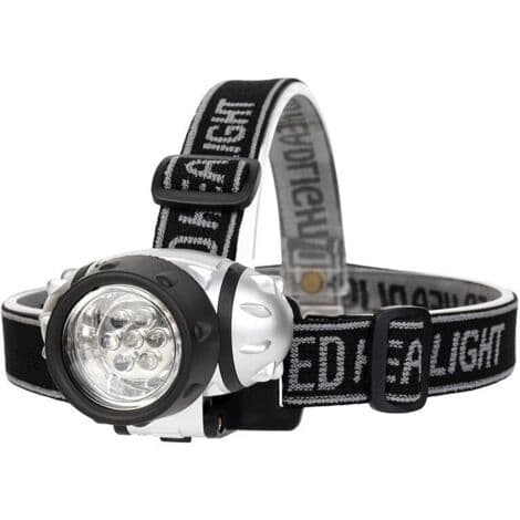 LED hodelykt, LED hodelykt, hodelykt, LED pannebånd, LED arbeidslys, hodelykt, 7 sterke hvite LED-er, 4 lysmoduser (LGL)