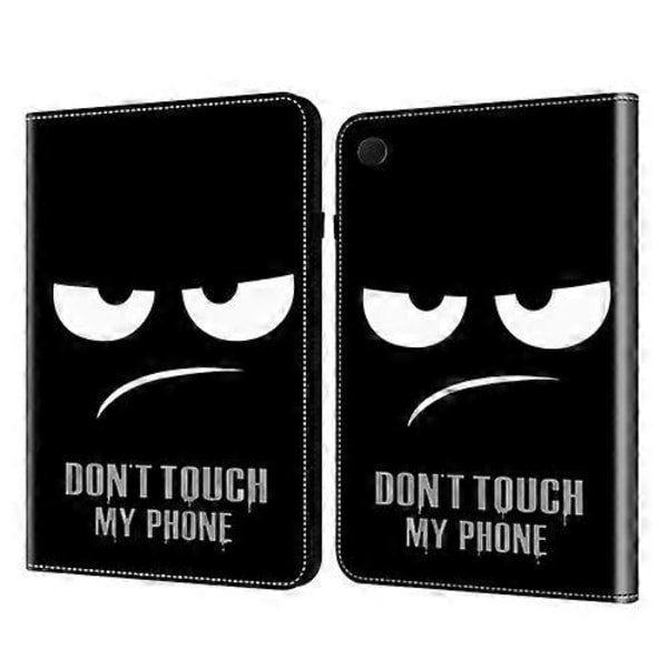 För Samsung Galaxy Tab A9+ Kristalltextur Målat Läder Tablet Fodral LGL Dont Touch My Phone