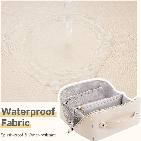 Stor kosmetiktaske til kvinder penalhus makeup taske makeup taske stor kosmetiktaske til kvinder penalhus makeup taske makeup taske, Beige l (LGL)