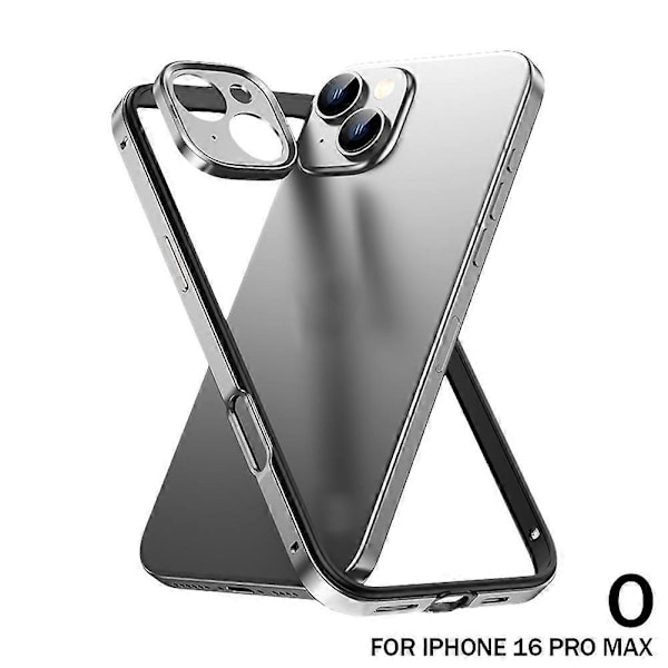 Mobilskal Silikon Metallram För IPhone 16/16Pro/16Pro Max LGL Silver For iPhone 16 Pro Max