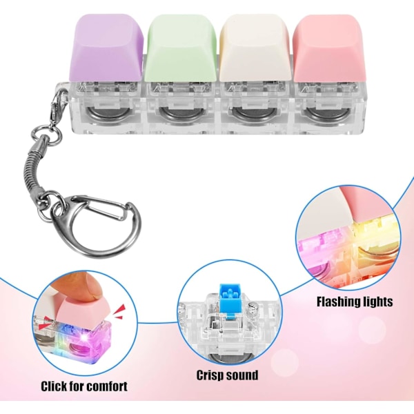 Fidget-näppäimistöavaimenperä LED-valolla, näppäimistö Fidget Clicker, hauska nappi Fidget-lelu rentoutumiseen ja koristeluun (LGL) Färg B