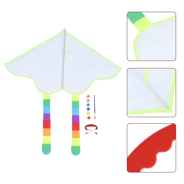 4 Sets Summer Crafts Kite Making Kit Bulk Diy Blank Painting Kite Kids Kite Coloring Kite[GL]