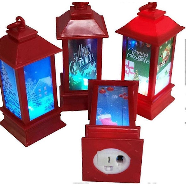 LED Julelykt, Hjemmeinnredning, Lys med LED Telys, Hengende Lykt for Juledekorasjon (LGL)
