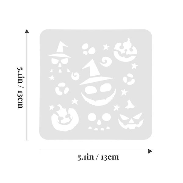 16 stk Håndverk Tegnemaler Dekorative Halloween Maler Husholdningsutskrift Maler White 13X13cm