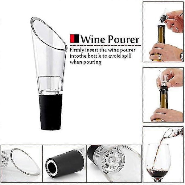 Wino On-the-go Vinåbner Sæt Lufttryk Vinproptrækker Flaskeåbner Propfjerningsgave Til Vinelskere  (LGL) 4 in 1 Set Aluminum Head