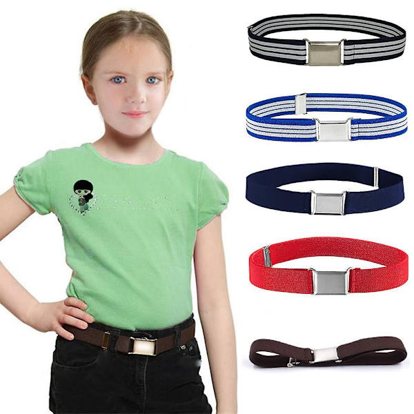 Barn Toddler Bälte Elastisk Stretch Justerbart Bälte För Pojkar Flickor Med Spänne