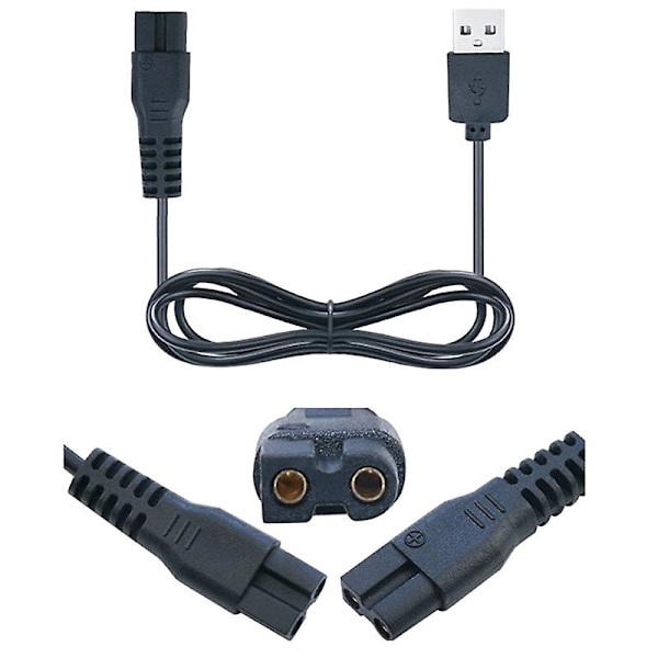 Elektrisk husdjursskärare USB-laddningskabel Strömkabel för C6/c7 Hårklippare Laddning [GGL] Black 1 Pcs