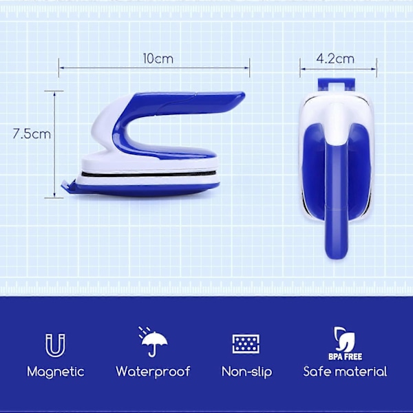 Akvarie Glasrenser, Algeskraber Magnetisk Børste til Akvarium (L10*B4.2*H7.5cm) (LGL)