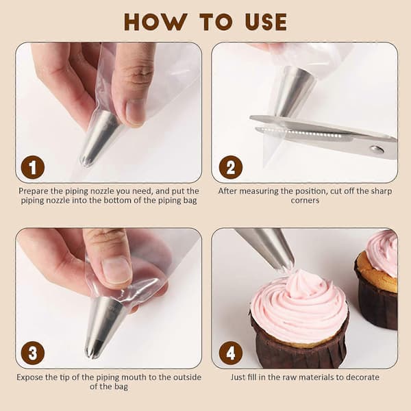 Tårtdekorationsset i rostfritt stål, 5-pack Spritstyllar Icing Piping Nozzle Kit (LGL)