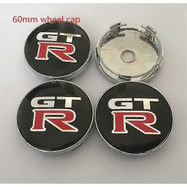 4 st 3D 56mm 60mm 65mm 68mm nismo GTR logo Bil emblem Hjul Centrum nav Kapslar Märke skydd klistermärke styling tillbehör LGL 60mm GTR