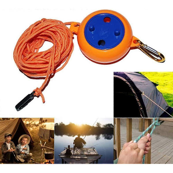 Camping Tørresnor, Bærbar, Udendørs Hængende Camping Vindtæt med Stabilt Fikseringsspænde + Clips (LGL)