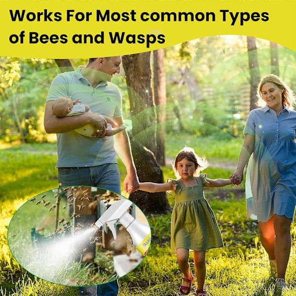 Getingspray med naturliga, växtbaserade pepparmyntsoljor, bispray, birepellerande spray för att stöta bort bin och getingar för uteplatser, trädgårdar, gårdar LGL 1Pcs