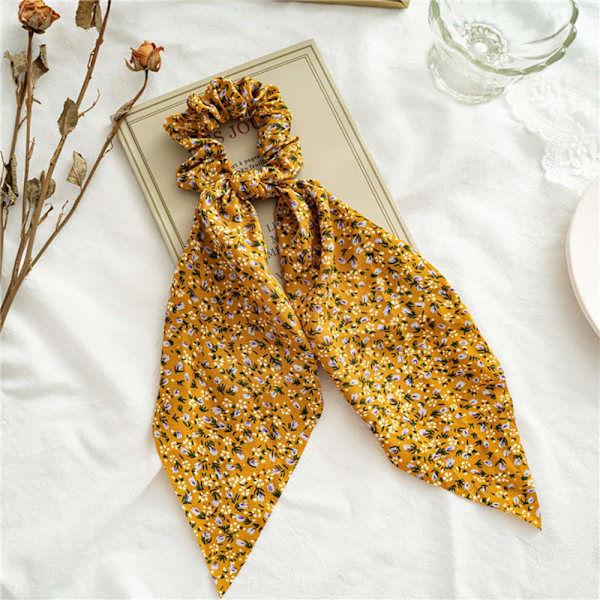 5 stk. blomstrete hårbånd med sløyfe for kvinner og jenter, sløyfe til hår, hårbånd med sløyfe, chiffon blomstrete scrunchies (LGL)
