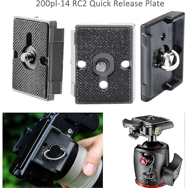 2 st Snabbkopplingsplatta Stativkamera För Manfrotto Monteringsplatta 200pl-14 Rc2 Kameror Stativhuvud LGL