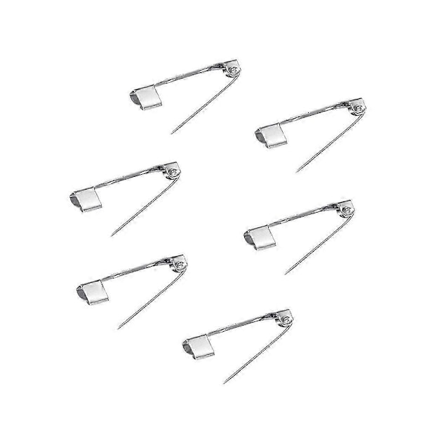 50 st 2 cm Silver Broschnål Baksida Lås Brosch Bar Säkerhet för Hantverk Smycken DIY Tillverkning (LGL)