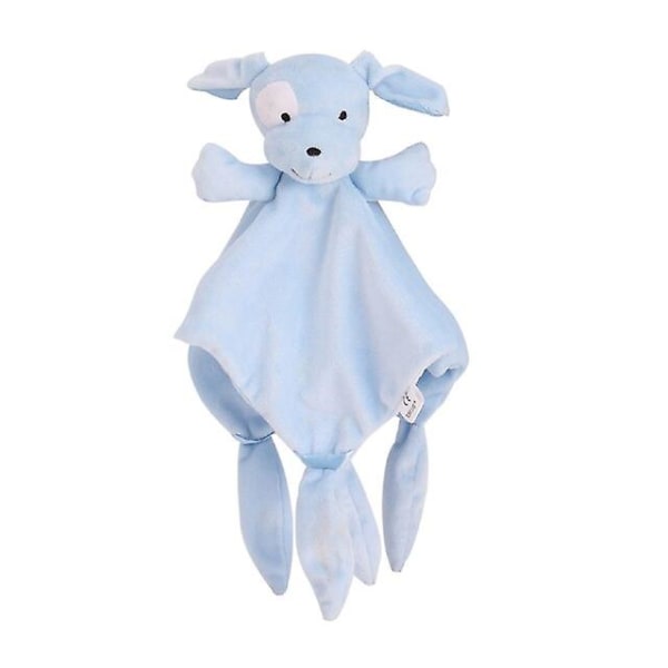 Baby Plysj Sove Leker For Babyer Myke kosedyr Baby Trøster Formilde Håndkle Dukke Bunny Plysj Leker Baby Leker 0 12 Måned Blue puppy