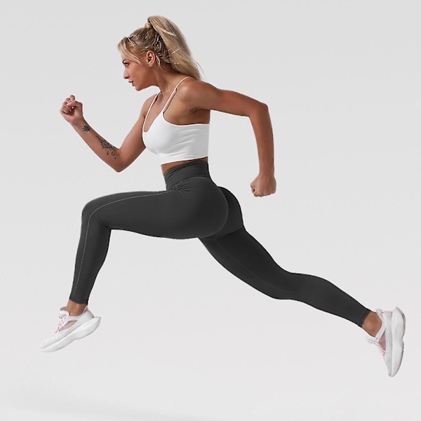 Hurtigtørkende yogaklær for kvinner, treningstights, yogabukser LGL Black L