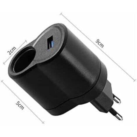 Bil sigarettenneradapter, bilstrømadapter, AC til DC strømomformer, 220V til 12V billader, nettstrømlader (LGL)
