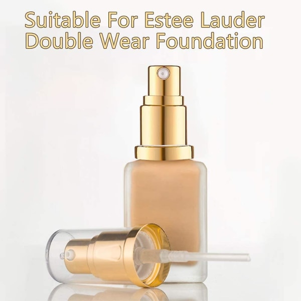 Pumpe for Estee Lauder Double Wear Foundation, 2 pakker erstatningsfundamentpumpe (gull)