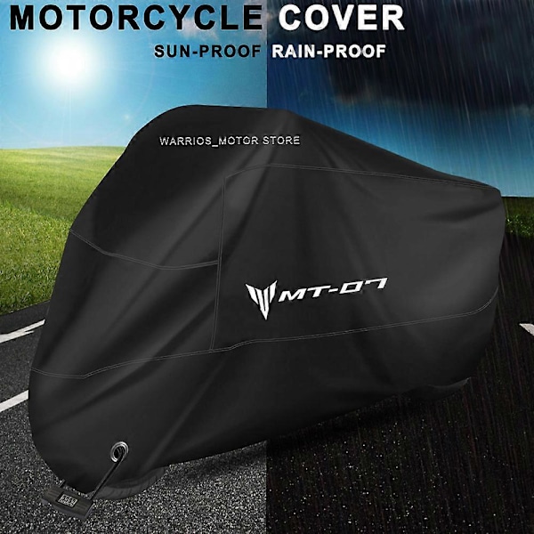 For YAMAHA MT-07 MT07 MT 07 2014-2022 2021 2020 Motorsykkeldeksel UV-beskyttelse Støvtett Snøtett Motorsykkel Vanntett Deksel LGL Silver S for 150cm
