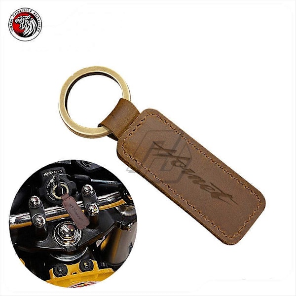 Moottoripyörän avaimenperä lehmännahkaa, sopii Honda Hornet Key CB1000R CB250F CB600F CB900 jne. LGL Brown