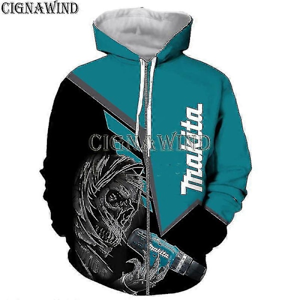 Nyhet Hoodie Herr/dam Makita 3D-tryck Hoodies Sweatshirts Casual Harajuku Stil Streetwear Toppar LGL L 2