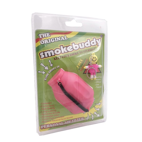 Smokebuddy Personlig Luftrenare Aktivt Kolfilter (Vit) LGL Pink