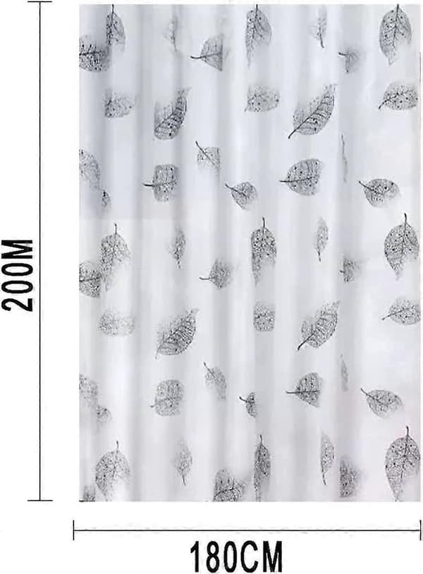 Duschdraperifoder för Badrum 180 x 200cm 100% PEVA - Vattentätt, 3D-effekt, Miljövänlig Design, Rostfria Öglor (LGL)
