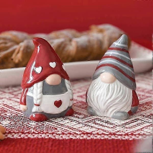 1 Par Keramiska Tomte Peppar- och Saltflaskor Pepparbehållare Peppardispenser Kryddflaska (LGL)