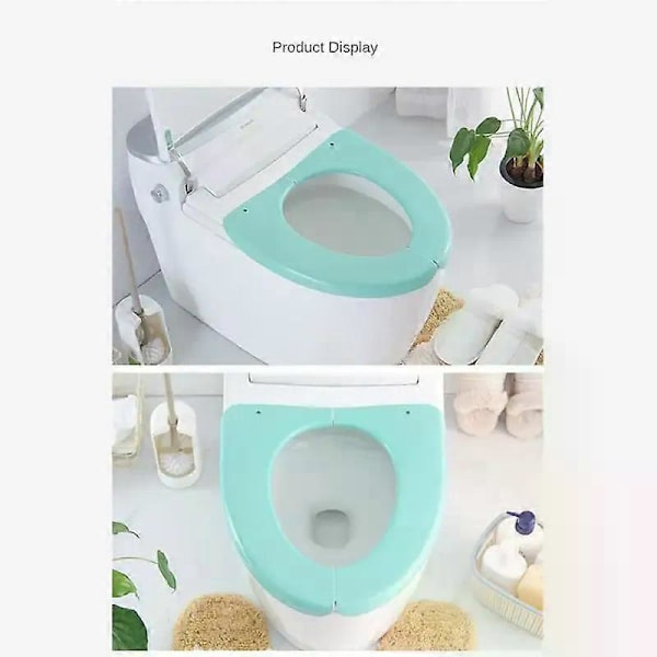 Toalett Hygien Skydd Plast Bärbar Tvättbar Vattentät Vikbar Badrumstillbehör Toalettsitsöverdrag 38x40cm Universal LGL
