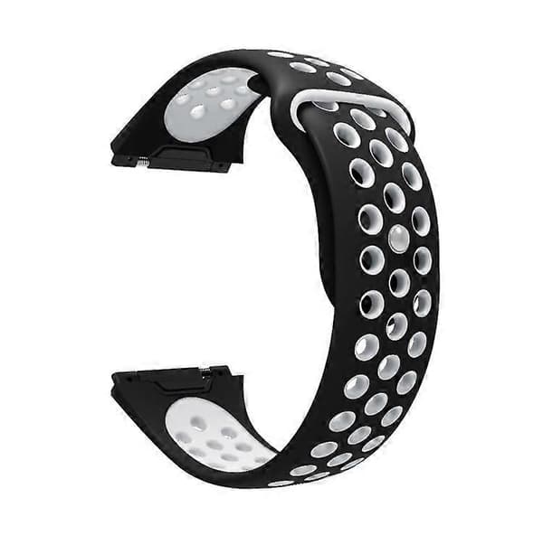 Til Fitbit Ionic Åndbar Tofarvet Silikone Urrem (LGL) Black White