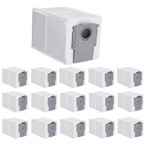 16-pack dammsugarpåsar för Q Robot, Qrevo MaxV, S8 Max Ultra, S8 MaxV Ultra robotdammsugare, ersättningspåsar