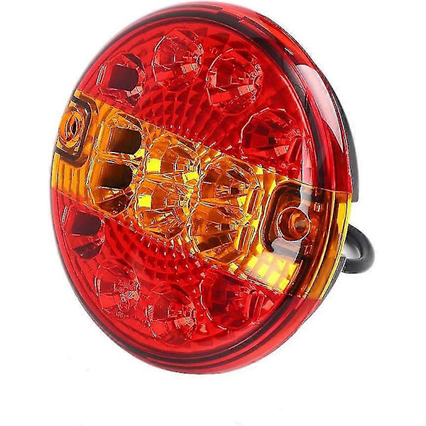 2 kpl 12/24 V LED pyöreä valo perävaunun takavalo Hamburg valaistus asuntovaunu kuorma-autoon (punainen & keltainen, pyöreä) (LGL)