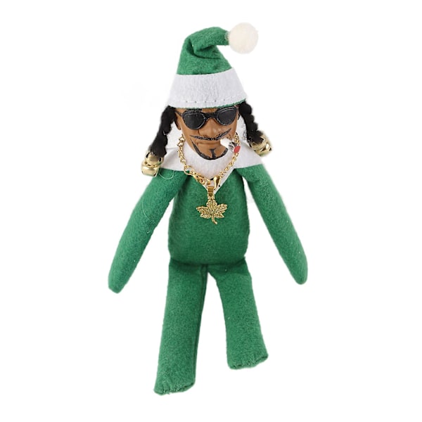 Snoop On A Stoop -tonttunukke Resin Plush -nukke Pehmeä Tuntuma Nukke Leikkikalu Koriste Joulujuhliin Loma Koti Puutarha Sisustus C Green