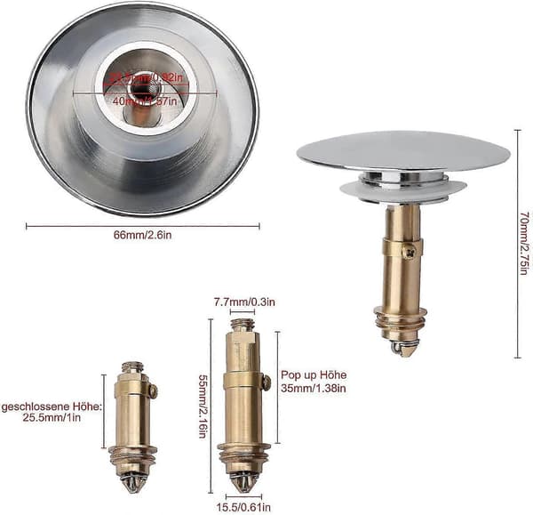 Pop up click clack plug sprung stopper, tryck diskbänksplugg pop-up stopper för (LGL)