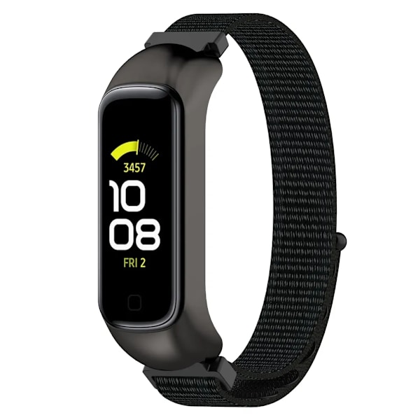 Samsung Galaxy Fit2 SM-R220 Nylon Velcro Rem (Mørk Sort + Sort Ramme) (LGL)