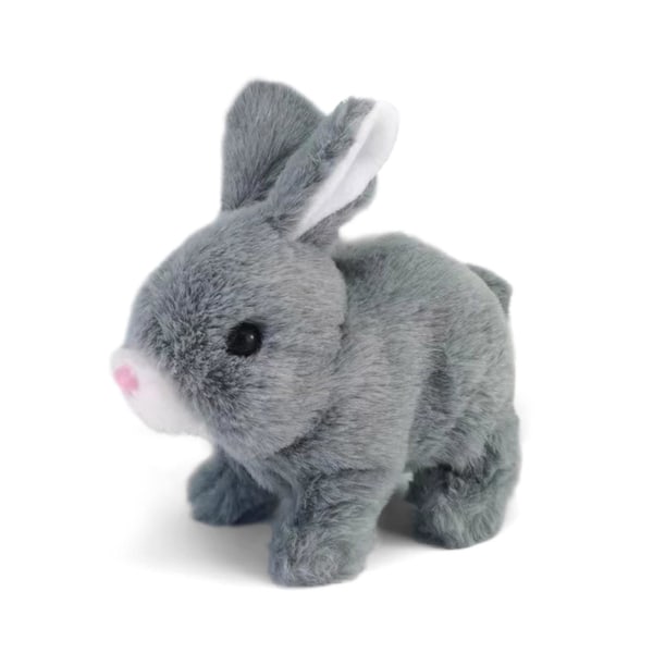 Pedagogiska interaktiva kaninleksaker Kaniner kan gå och prata, påskplyschfylld kaninleksak Grey
