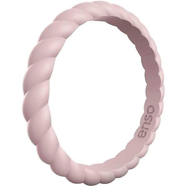 Flettet Stackables Serie Silikone Ring - (LGL) Pink Sand 12
