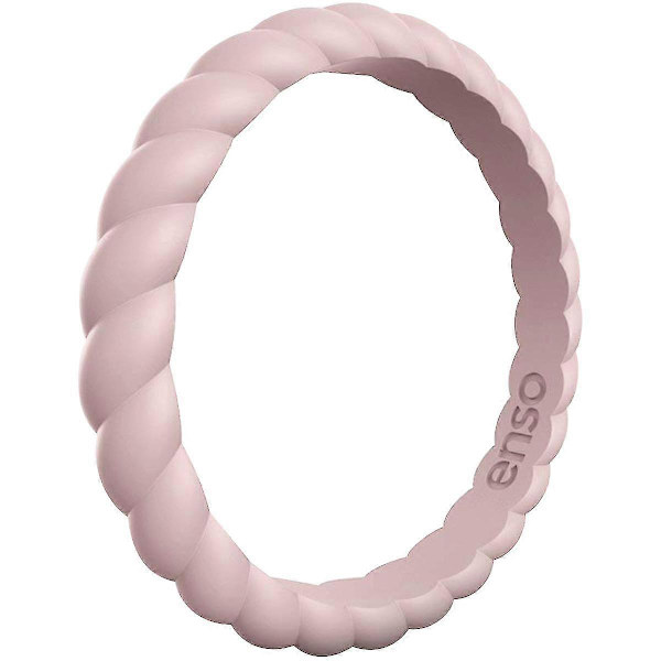 Punottu Stackables -sarjan silikonisormus - (LGL) Pink Sand 12