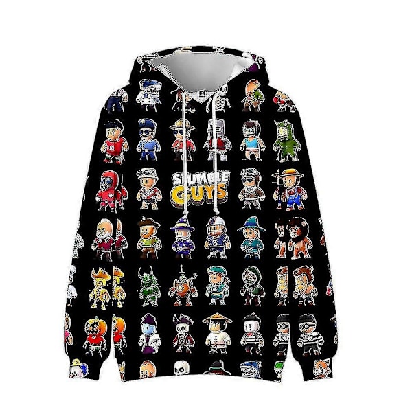 Stumble Guys Print Børne Hættetrøje Pullover Casual Langærmet Hættetrøje Top LGL B 6-7Years