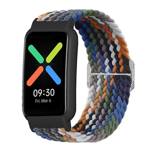 Nylonstickat elastiskt klockarmband för Oppo Watch Free, Ersättningsarmband med klockfodral LGL Multicolor Style C Other OPPO Models