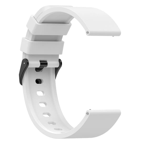 Til Amazfit Bip 3 20mm Trin Silikonerem Rustfrit Stål Sort Spænde (LGL) White