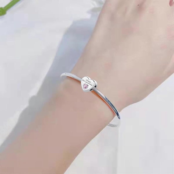 Rosa Hjärta Älskar Dig För Alltid Berlock - Kompatibel med Pandora Berlockarmband LGL