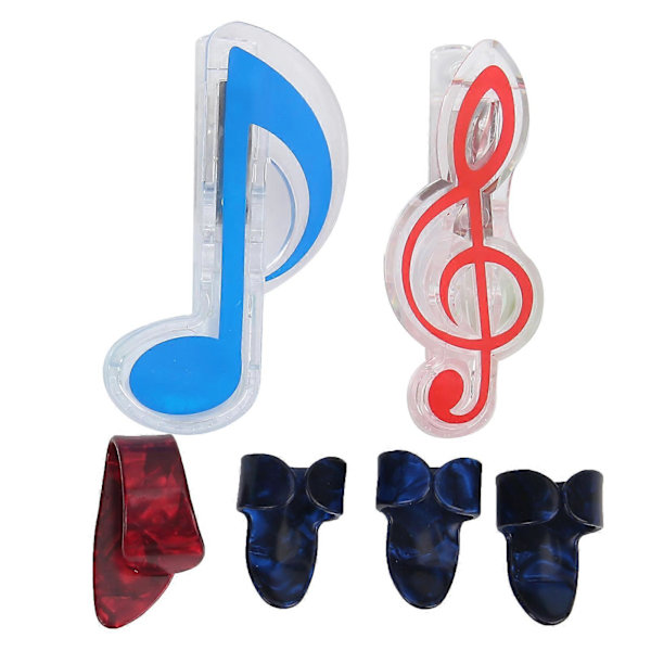 Gitarrfingerskydd Set Tumplektrum Musikbladklämma Instrumenttillbehör för Bas BanjoM02227 (LGL)