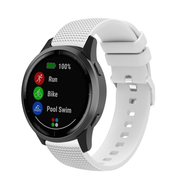 Klockarmband 20 mm för Garmin, Samsung, Huawei, Amazfit (LGL) Vit
