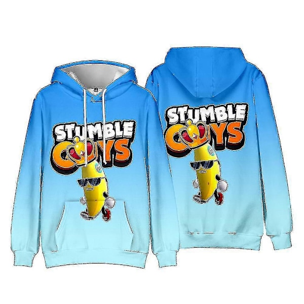 Stumble Guys Print Børne Hættetrøje Pullover Casual Langærmet Hættetrøje Top LGL A 6-7Years