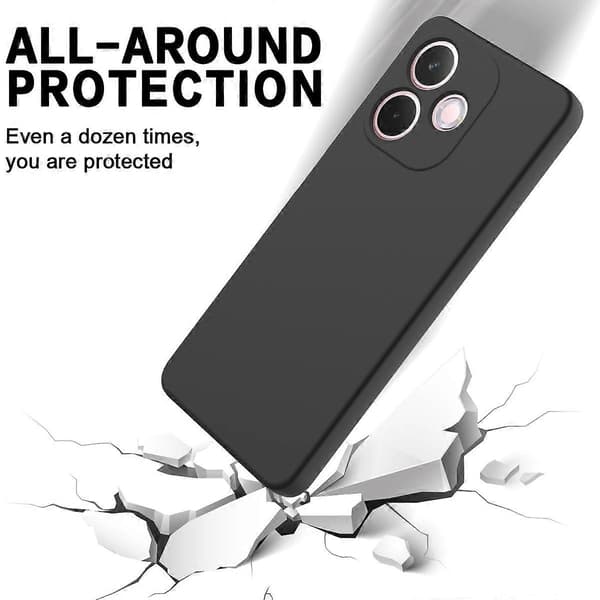 Flydende silikone etui til Oppo A5 Pro 5G med håndrem - (LGL) Multicolor Black
