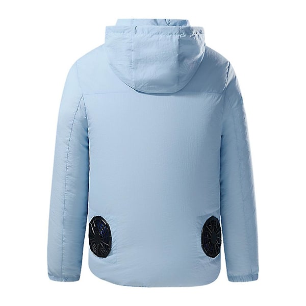 4 stk/sett Kjølevifte Jakke Klimaanlegg Klær Arbeid Fiske Vest Sommer LGL Light Blue 3XL
