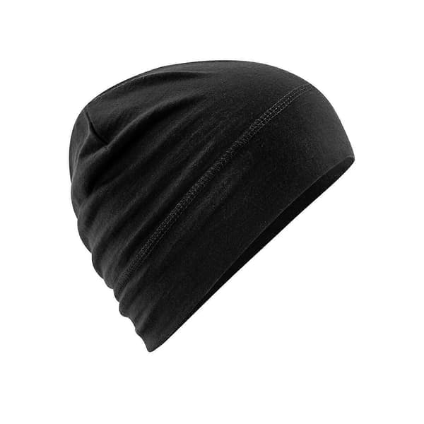 Stickad mössa i merinoull (LGL) Black One Size